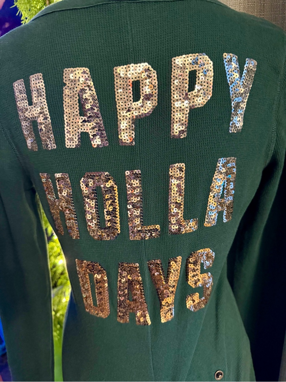Victoria’s Secret PINK Sequin Happy Holla Days Onesie M